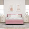 vidaXL Boxspringbed met hoofdeinde Roze 140 x 200 cm Fluweel