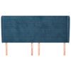 vidaXL Hoofdbord met randen 163x23x118/128 cm fluweel donkerblauw