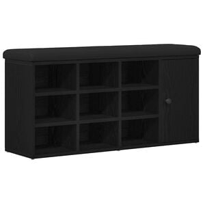 vidaXL Opslagbank Zwart Eiken 102 x 32 x 50 cm Bewerkt hout