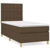 vidaXL Boxspring met matras stof donkerbruin 100x200 cm
