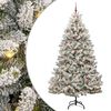 vidaXL Kunstkerstboom met 300 LED Groen en Wit 240 cm PVC en Metaal
