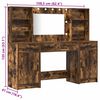 vidaXL Make-up tafel set met LED 3 pcs Gerookt eiken Bewerkt hout