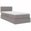 vidaXL Opbergbed met LED met matras met LED Taupe 90 x 190 cm Stof