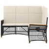 vidaXL Tuin Ligbank Set Zwart en Cream Wit 164 x 164 x 112 cm