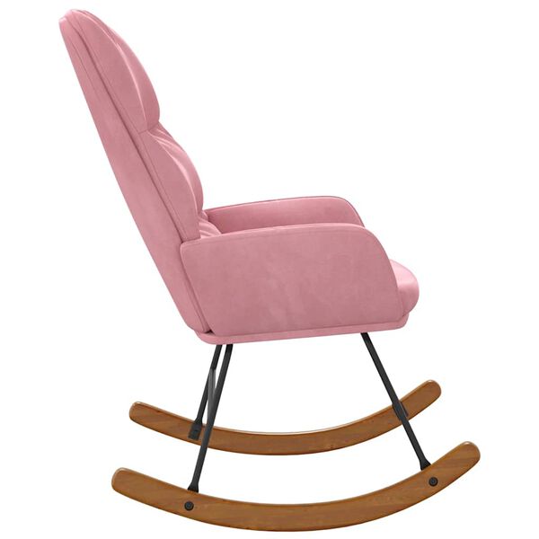 vidaXL Schommelstoel fluweel roze