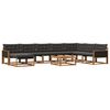 vidaXL Buiten bankenset 9 pcs Naturel en Zwart Massief Acaciahout