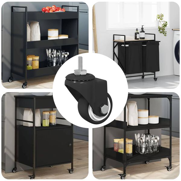 vidaXL Zwenkwiel 12 pcs Zwart 40,4 x 40,4 x 19,7 mm IJs en nylon