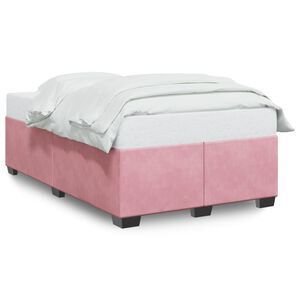 vidaXL Bedframe fluweel roze 120x200 cm