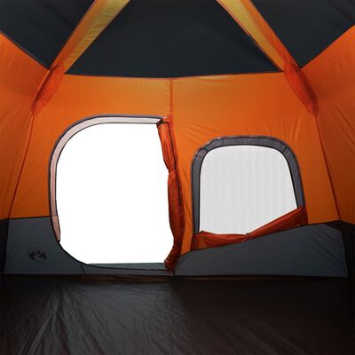 vidaXL Tent 6-persoons waterdicht snelontgrendeling grijs en oranje