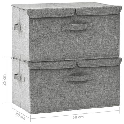 vidaXL Opbergboxen 2 st 50x30x25 cm stof grijs