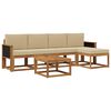 vidaXL Buiten bankenset met kussen 6 pcs Natuurlijk en Beige Polyester