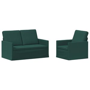 vidaXL Bankstel 2 pcs Donkergroen Stof