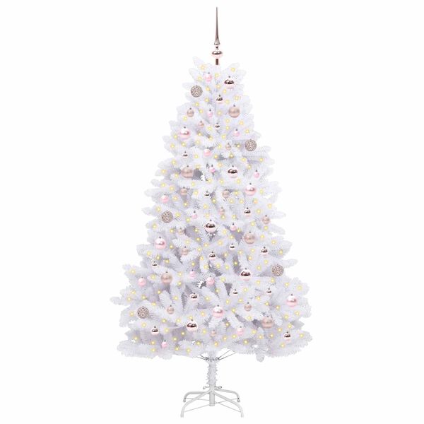 vidaXL Kunstmatige Inklapbare Kerstboom Wit 180 cm PVC en staal