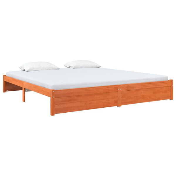 vidaXL Bedframe Wasbruin 200 x 200 cm Massief Vurenhout