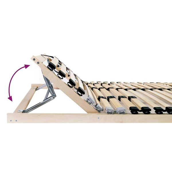 vidaXL Lamelbodem met hoofdeinde Bruin 70 x 190 cm Massief beukenhout