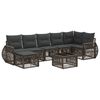vidaXL Tuinbankenset 8 st Grijs en Donkergrijs poly rattan