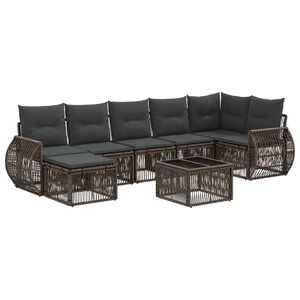 vidaXL Tuinbankenset 8 st Grijs en Donkergrijs poly rattan