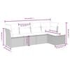 vidaXL 5-delige Loungeset met kussens poly rattan gemengd beige