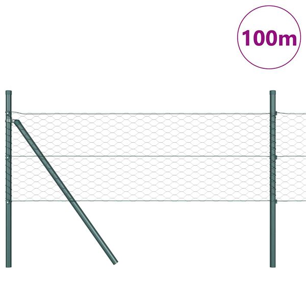 vidaXL Afrasteringspaal Grijs 100 x 0,4 m (36 mm gaas) Staal en PVC