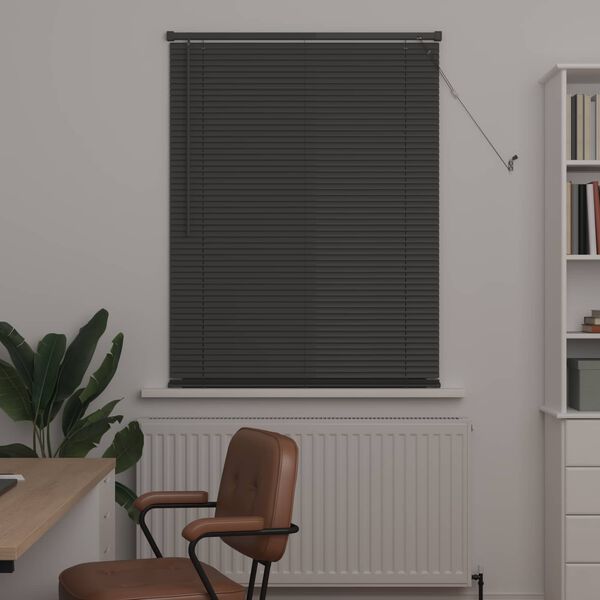 vidaXL Venetiaanse Blind Verstelbaar Zilvergrijs 150 x 80 cm PVC