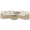 vidaXL Bankstel 8 st Beige en Cr&egrave;me Wit Poly Rattan en Staal