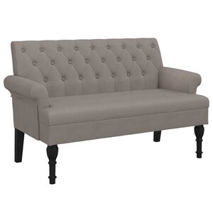 vidaXL Bankje met rugleuning 120x62x75,5 cm stof taupe