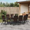 vidaXL Tuin Eetset 9 pcs Bruin Poly riet