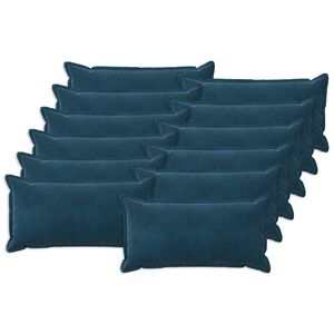 vidaXL Kussen met kussen HOUTEN 12 st Blauw fluweel