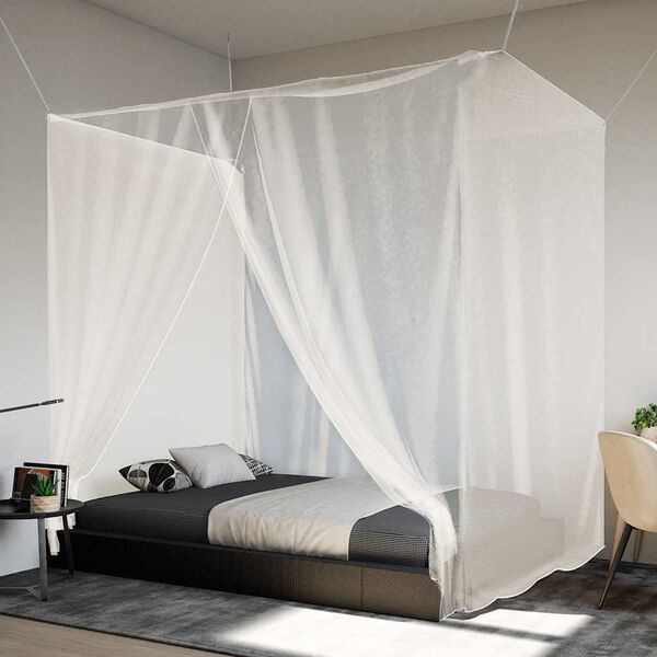 vidaXL Hangende klamboe 156 gaas 220x120x150 cm wit