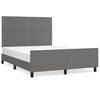 vidaXL Bedframe met hoofdbord kunstleer grijs 140x190 cm