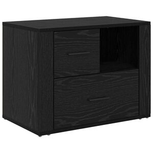 vidaXL Nachtkastje Zwart Eiken 35 x 60 x 50 cm Bewerkt hout