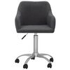 vidaXL Eetkamerstoel draaibaar stof donkergrijs