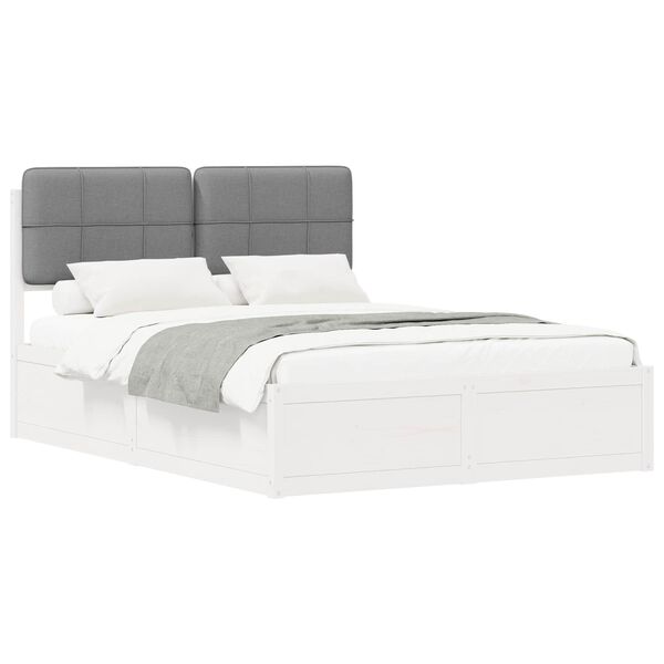 vidaXL Bedframe met Gevoerd Hoofdgedeelte Lichtgrijs 160 x 200 cm