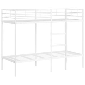 vidaXL Stapelbed zonder matras 75x190 cm staal wit