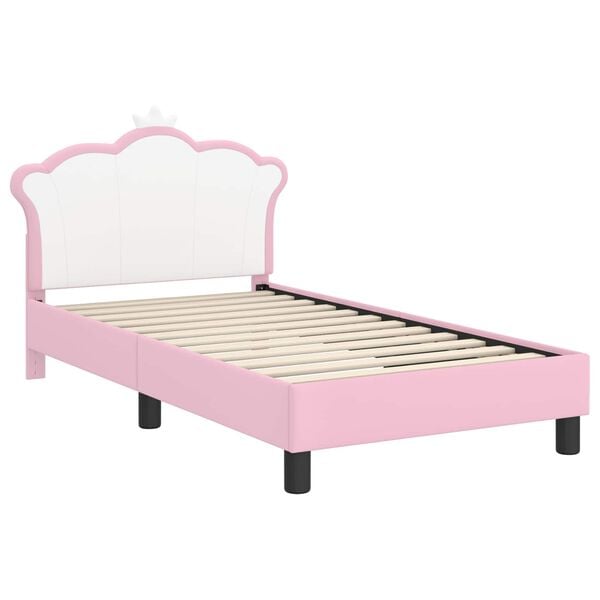 vidaXL Bedframe voor kinderen met hoofdbord Roze 80 x 160 cm PU