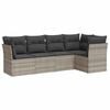 vidaXL 5-delige Loungeset met kussens poly rattan lichtgrijs