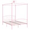 vidaXL Hemelbedframe metaal roze 140x200 cm
