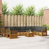 vidaXL Sofa-Sets 11 pcs Natuurlijk en Antraciet Massief Acaciahout