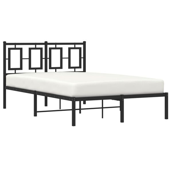 vidaXL Bedframe met hoofdbord metaal zwart 120x200 cm