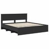 vidaXL Bedframe met hoofdeinde Zwart 200 x 200 cm Bewerkt hout