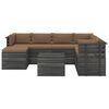 vidaXL 8-delige Loungeset pallet met kussens massief grenenhout