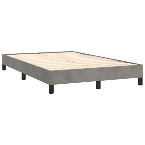 vidaXL Bedframe zonder matras 120x190 cm fluweel lichtgrijs