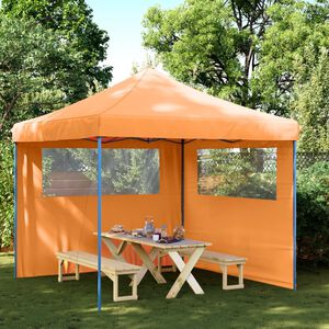 vidaXL Partytent inklapbaar pop-up met 2 zijwanden oranje