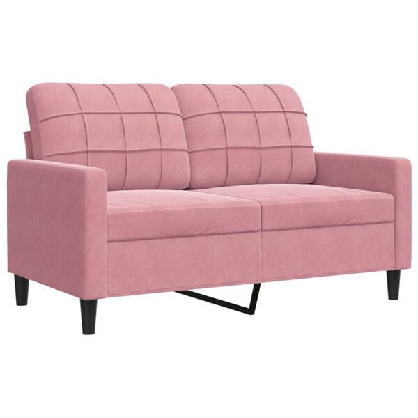 vidaXL 2-delige Loungeset met kussens fluweel roze