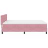 vidaXL LED Box Spring Bed met matras met LED Roze 140 x 190 cm Fluweel