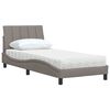 vidaXL Bed met matras "Hanko" stof taupe 80x200 cm