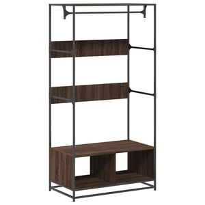 vidaXL Kledingkast 90x50x180 cm bewerkt hout bruin eikenkleurig