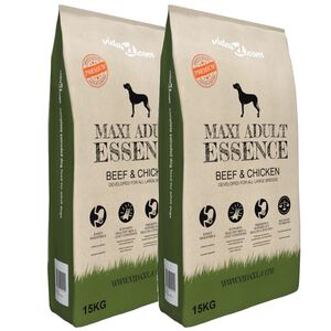 vidaXL Premium hondenvoer Maxi Adult Essence Beef & Chicken 30 kg 2 st