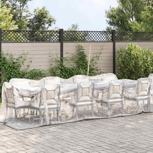 vidaXL Doorzichtig zeildoek met zeilringen 2x10 m polyethyleen