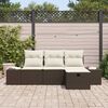 vidaXL Bankstel met kussen 4 pcs poly rattan